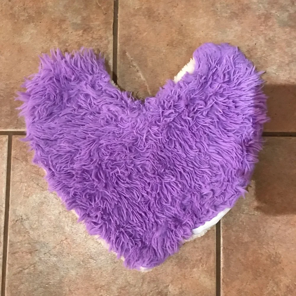 Purple Heart pillow fluffy throw pillow case with side zipper super cute feminin